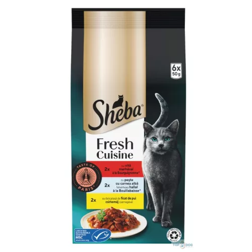 Sheba 6*50gr Taste of Paris csirkemáj,fehérhal,marha
