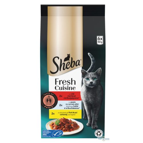 Sheba 6*50gr Taste of Paris csirkemáj,fehérhal,marha