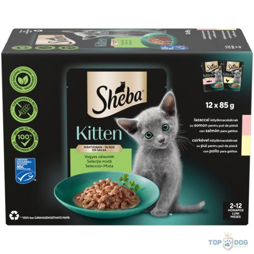 Sheba Kitten Alutasakos Eledel - Vegyes Válogatás  mártásban 12x85g