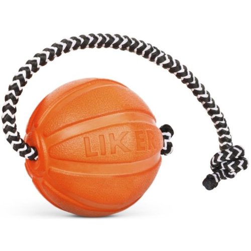 LIKER Cord 7 Line - játék (labda kötéllel,narancssárga) kutyák részére (ø7cm)