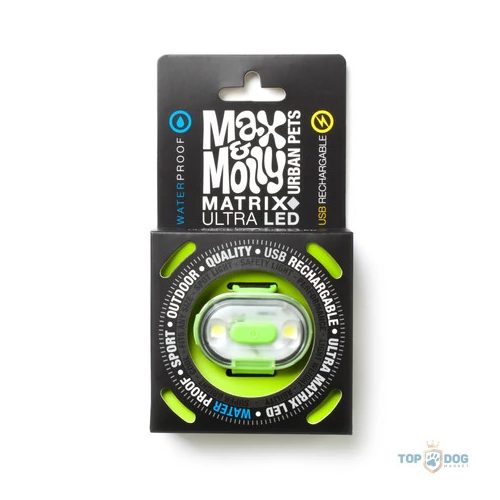 Max & Molly Matrix Ultra LED-lámpa nyakörvre rögzíthető - zöld