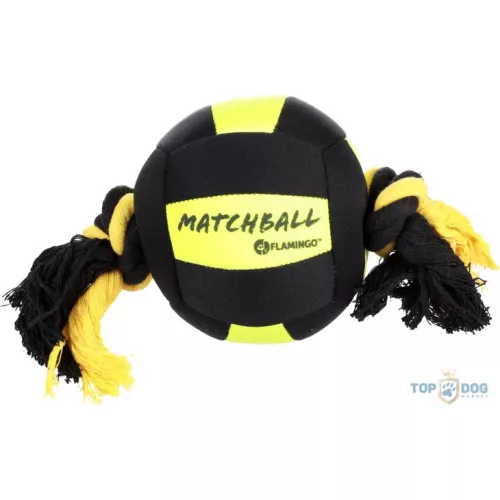 Játék Matchball 28,5cm Aqua Ball kötéllel, fekete és sárga 5345439