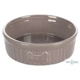   FGO kerámia Mabel kerek etető- és itatótál taupe 300ml/12cm 518464