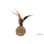FGO Babs természetes kötélből készült tollas és csörgős macskalabda 16*4,5cm 560908