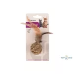 FGO Babs természetes kötélből készült tollas és csörgős macskalabda 16*4,5cm 560908