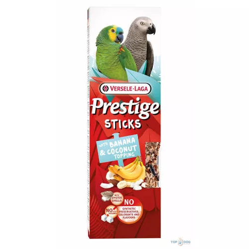 Versele Laga Prestige Sticks Dupla Rúd (banán, kókuszreszelék)  nagypapagájok részére (2db/140g)