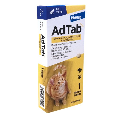 AdTab kullancs és bolha elleni rágótabletta 0,5-2kg macskák részére