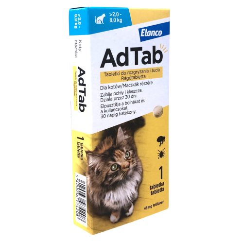 AdTab kullancs és bolha elleni rágótabletta 2-8kg macskák részére