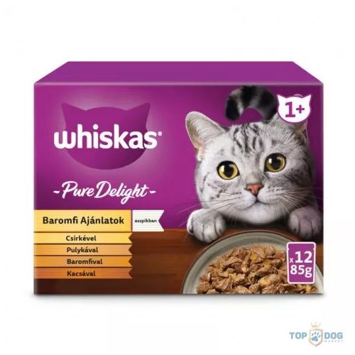 Whiskas PURE DELIGHT baromfi válogatás aszpikban 12x85g