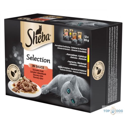 Sheba Selection Alutasakos Eledel - Húsos Válogatás  szószban 12x85g