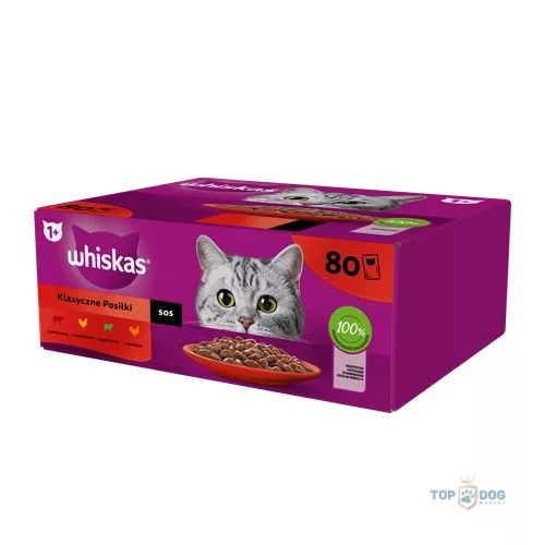 Whiskas Klasszikus válogatás mártással 80 x 85g