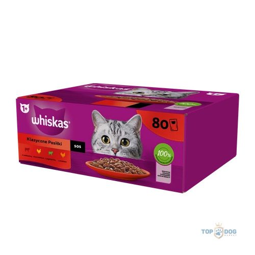 Whiskas Klasszikus válogatás mártással 80 x 85g