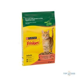  FRISKIES 10kg marha ,csirkével és zöldségekkel száraz eledel felnőtt macskáknak