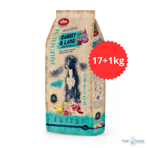 AlicePROFESSIONAL 17kg +1kg Adult Balance+ Rabbit&Lamb with Cranberry száraztáp 