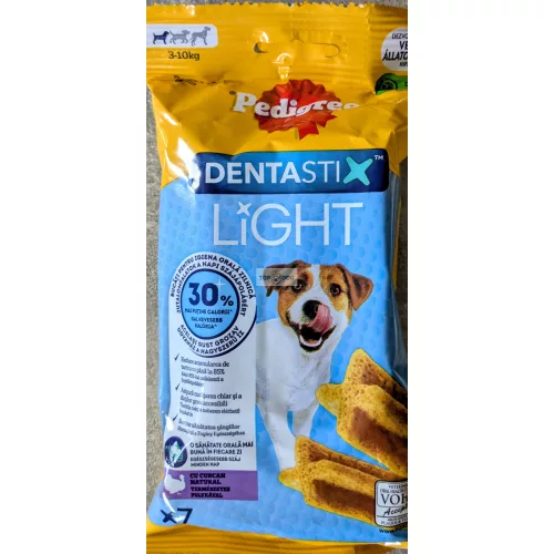 Pedigree DentaStix Light  S 3-10kg kutyáknak  7db/cs 58gr – Kalóriaszegény fogápoló 