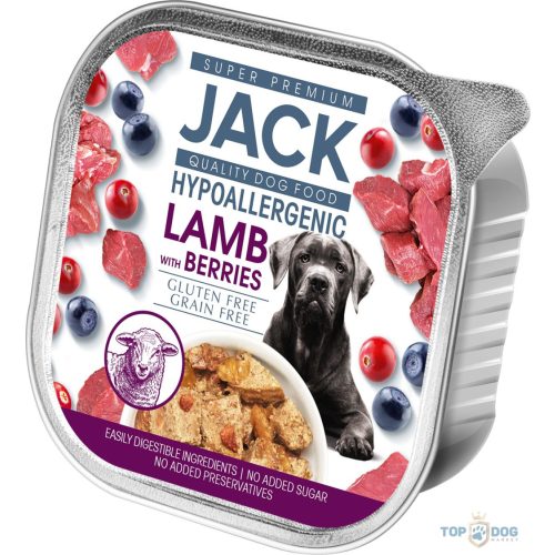 Jack Hipoallergén pástétom 150g Bárányhús bogyós gyümölcsökkel