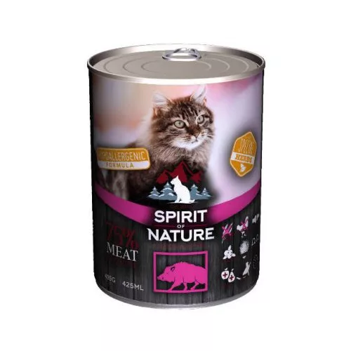 Spirit of Nature Cat  Adult Vaddisznó 415g 