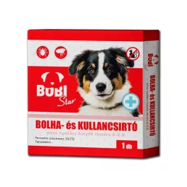Bobi Star Bolha és kullancsírtó nyakörv piros 65cm 