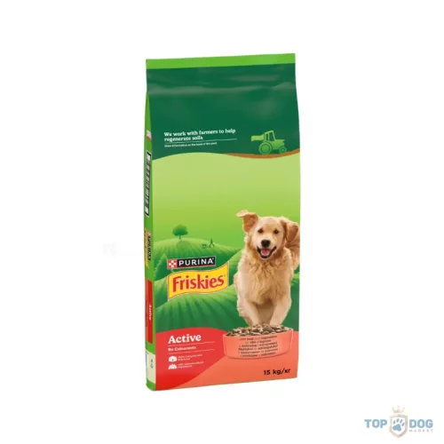 FRISKIES Active Marhával száraz kutyaeledel 15kg