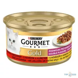   GOURMET Gold Duó Élmény csirkével és marhával nedves macskaeledel 85gr