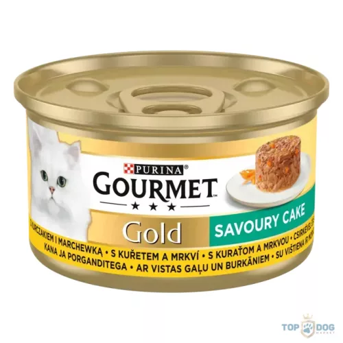 GOURMET Gold Savoury Cake csirkével sárgarépával nedves macskaeledel 85g