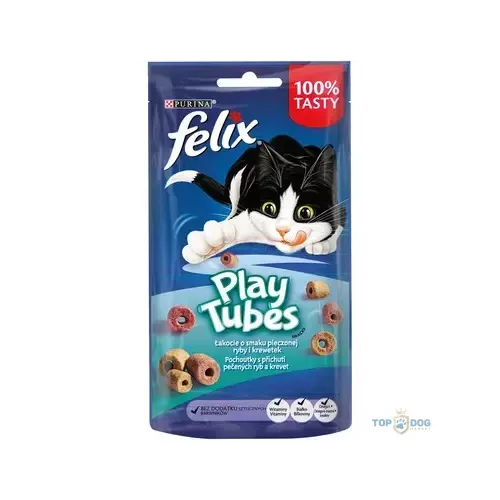 FELIX Play Tubes macska jutalomfalat sült hal és garnélarák ízben 50gr