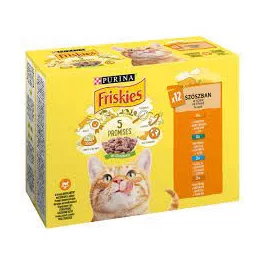 FRISKIES 12X85G  válogatás (Csirke - Kacsa -Lazac -Pulyka)