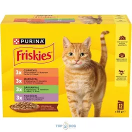 FRISKIES 12X85G  Válogatás (csirke-marha-bárány-kacsa)
