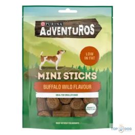   ADVENTUROS Mini Sticks jutalomfalat kistestű kutyák részére bölény 90gr