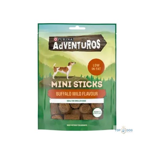 ADVENTUROS Mini Sticks jutalomfalat kistestű kutyák részére bölény 90gr