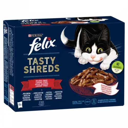 Felix Tasty Shreds házias válogatás 12x80g