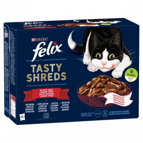 Felix Tasty Shreds házias válogatás 12x80g