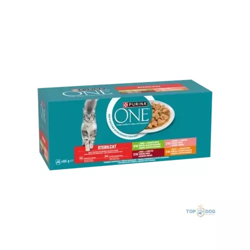 PURINA ONE 40x85g Sterilcat marhával/lazaccal/pulykával/csirkével nedves macskaeledel