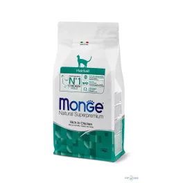   Monge Natural Superpremium Hairball Rich in Chicken 1,5kg (Szőrlabda ellen)