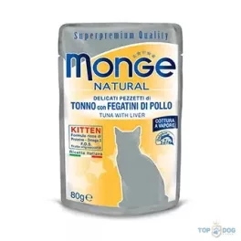 Monge Cat 80gr Pouch Kitten Tonhal Máj zselében