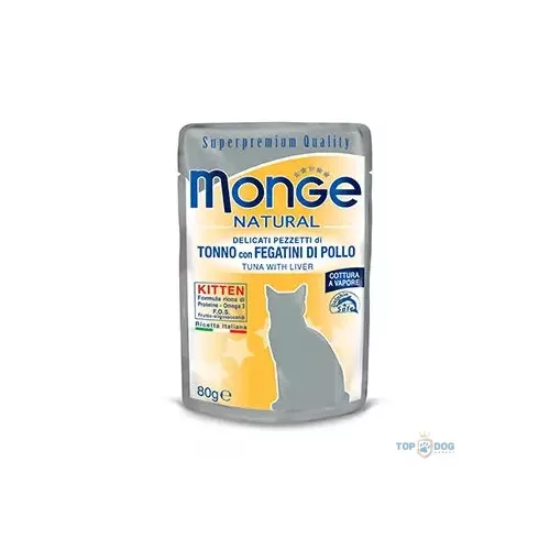 Monge Cat 80gr Pouch Kitten Tonhal Máj zselében