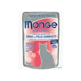 Monge Cat 80gr Pouch Tonhal Csirke Garnéla zselében