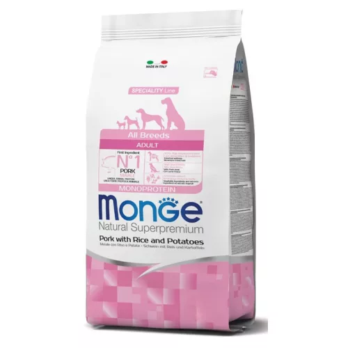 Monge Dog 2,5 kg MONOPROTEIN Sertés, rizs & burgonya Speciality Line Breeders