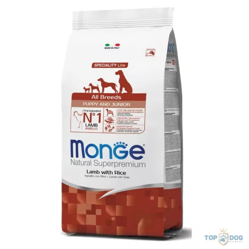 Monge Dog 2,5 kg Puppy & Junior Bárány-rizs Speciality Line 