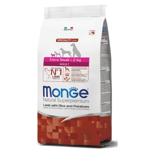 Monge Dog 2,5 kg Extra Small Bárány, rizs & burgonya - Adult Speciality Line 