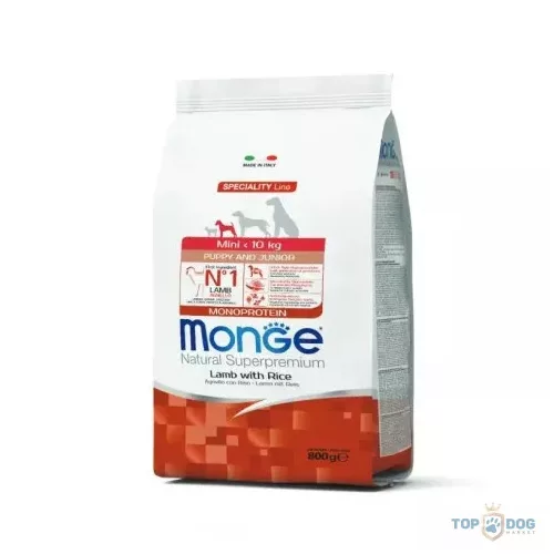 Monge 0,8kg Dog Speciality Line Monoprotein Puppy Mini - bárány, rizs
