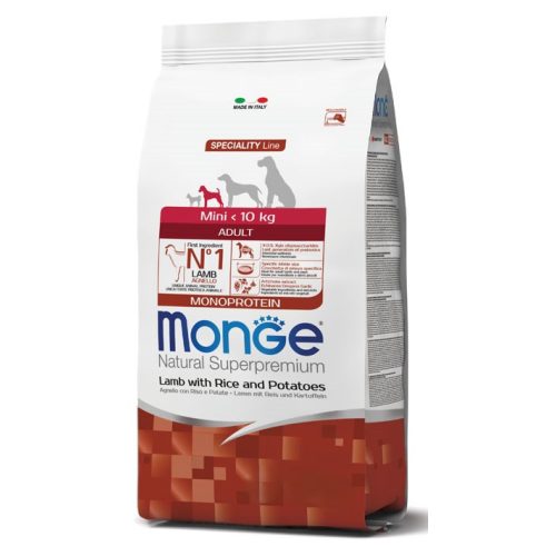 Monge Dog 7,5 kg Mini Bárány, rizs & burgonya - Adult Speciality Line