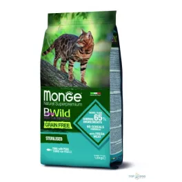   Monge BWild Grain Free Cat 1,5 kg Sterilised Tonhal & borsó (ivartalanított macskáknak)