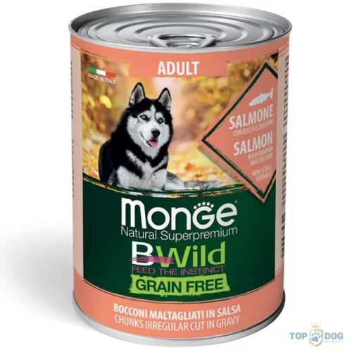 Monge BWild GF 400gr Lazac sütőtök,cukkini