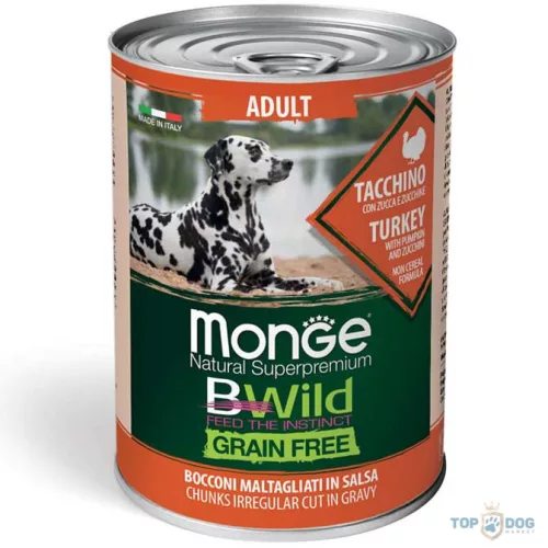 Monge BWild GF 400gr Pulyka, sütőtök,cukkini