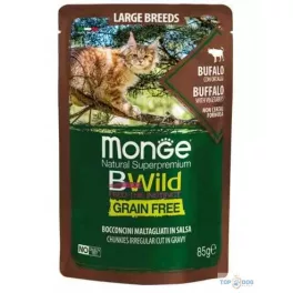   Monge BWild Grain Free Cat 85g Large Breed Bölény és zöldségek