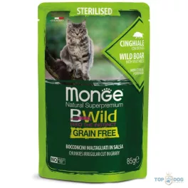   Monge BWild Grain Free Cat 85g Sterilised - Vaddisznó és zöldségek