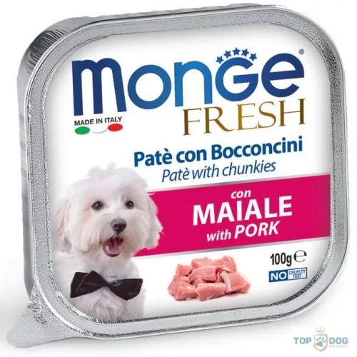 Monge Dog 100gr Fresh Pate&Chunk Sertés