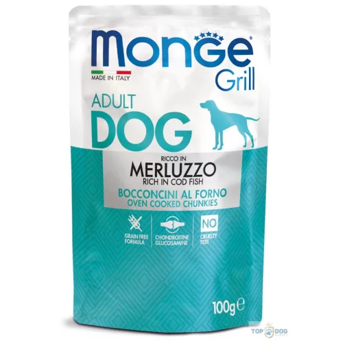 Monge Grill Dog 100g Tőkehal