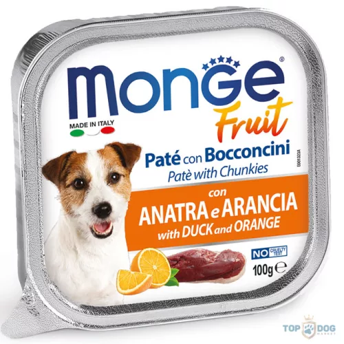 Monge Dog 100g Fruit Paté&Chunk kacsa-narancs